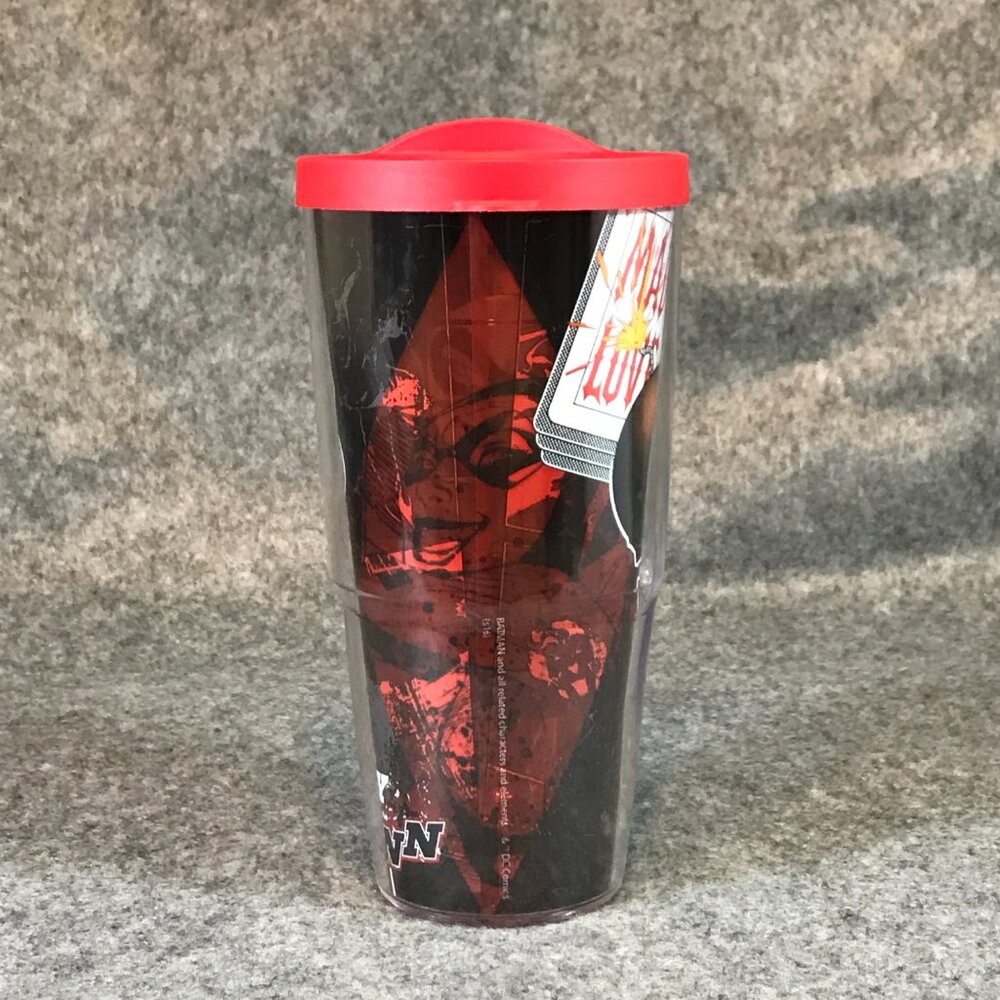DC Comics "Mad Love" Harley Quinn and The Joker 24 OZ Travel Cup - Picture 4 of 8